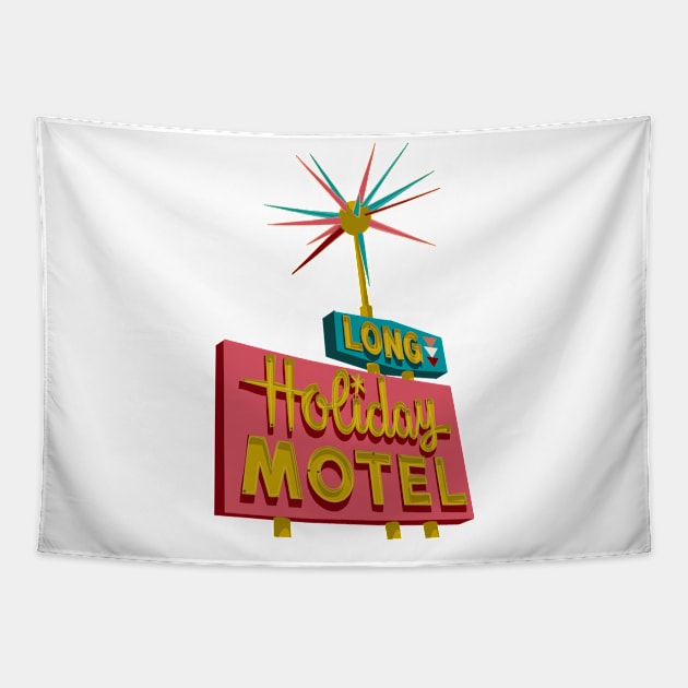 Long Holiday Motel Sign Tapestry by jenblove