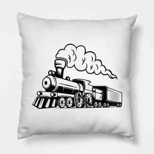 Steam Train Railway Locomotive Pillow