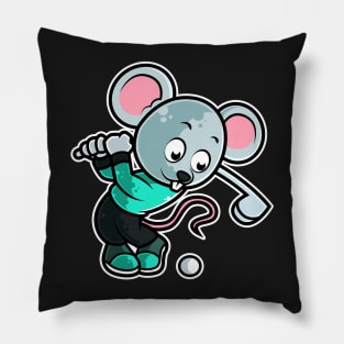 Mouse Golf Player Golfer Golfing Funny Kids Boys print Pillow