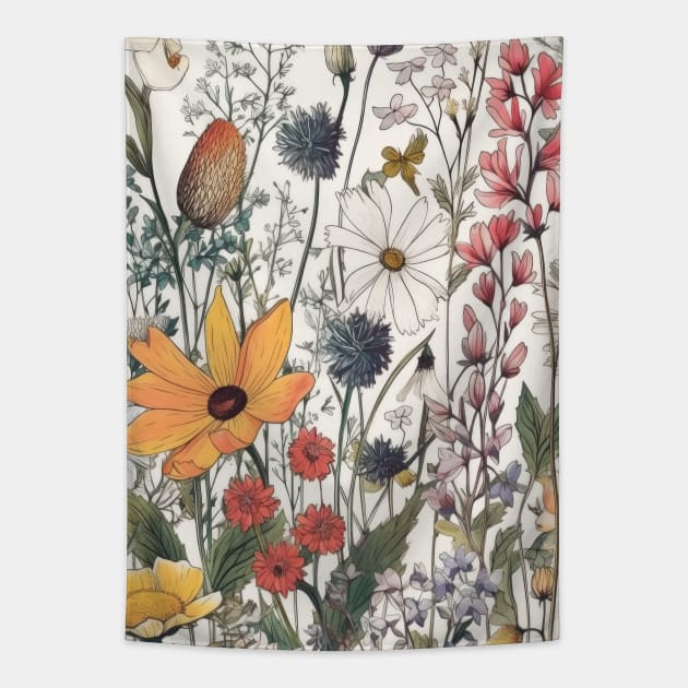 Wildflowers - Botanical Bliss 01 Tapestry by Floral Decor Shop