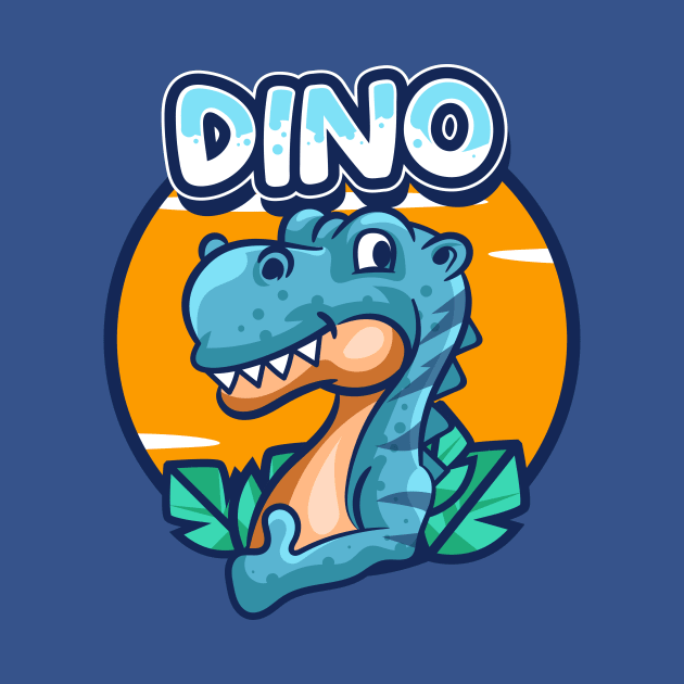 Cute Blue Dino by Harrisaputra