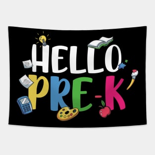 Hello Pre K Cool Back To School Pre Kindergarten Gift Tapestry