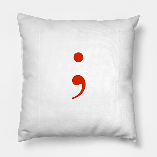 Semicolon Pillow by ZoeBaruch