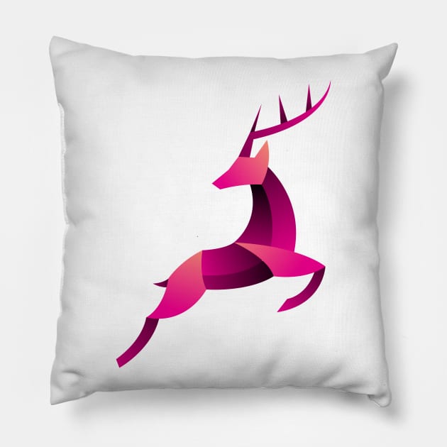 lowpoly deer design Pillow by Aksa Inov