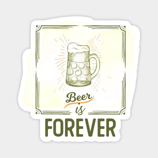 Beer Is Forever Magnet by VintageArtwork