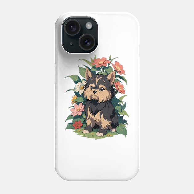 Floral Terrier's Serenity Phone Case by VerdantCreature