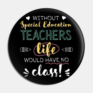 Without Special Education Teachers Gift Idea - Funny Quote - No Class Pin