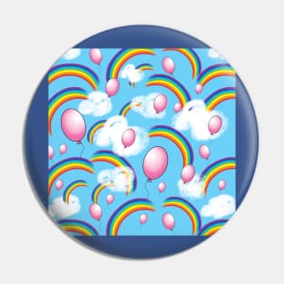 rainbow, balls and clouds Pin