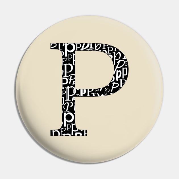 P Filled - Typography Pin by gillianembers