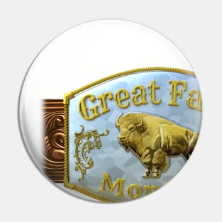 Great Falls, Montana Western/Cowboy Belt Buckle Pin