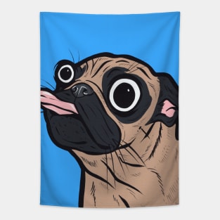 Cartoon Pug Tongue Tapestry