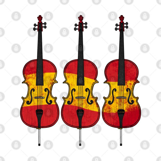 Cello Spanish Flag Cellist String Musician Spain by doodlerob