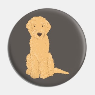 Golden Doodle Illustration Pin