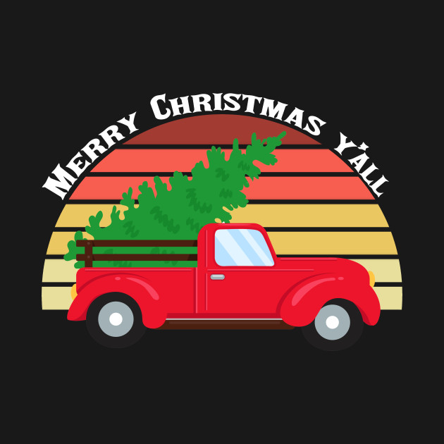 Discover Merry Christmas Y'all Red Truck - Merry Christmas Yall - T-Shirt