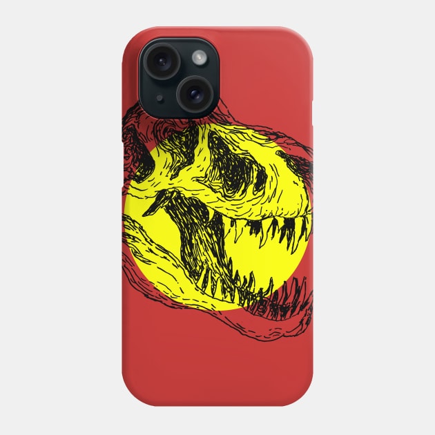 T-rex skull artwork Phone Case by frankymonty