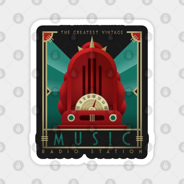 Vintage Music #TPArtDecoContest Magnet by Dellan