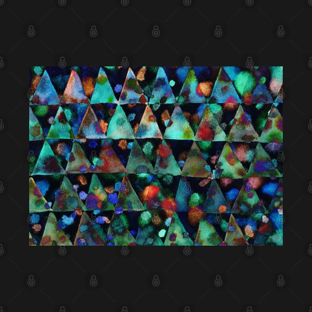 Background with triangles and dots in blue tones. by Begoll Art