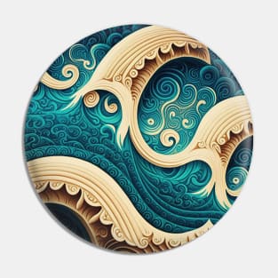 shark tooth great wave Pin