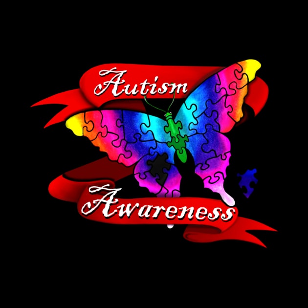 Autism Awareness Butterfly by SandraGale Art