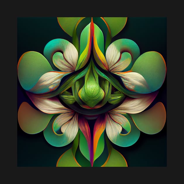 psychedelic fower&#39;s, green by heartyARTworks