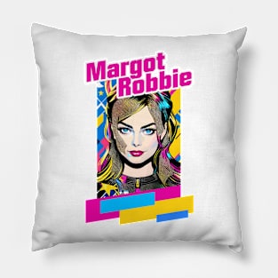 Margot Robbie graphic illustration design by ironpalette Pillow