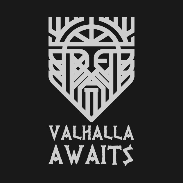 valhalla awaits vikings mug