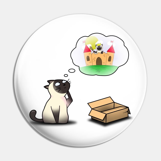 My Cardboard Castle - Siamese Cat Design - Not Hamlet Pin by NotHamlet