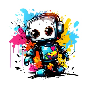 Cute cartoon Robot. Funny cyborg. T-Shirt