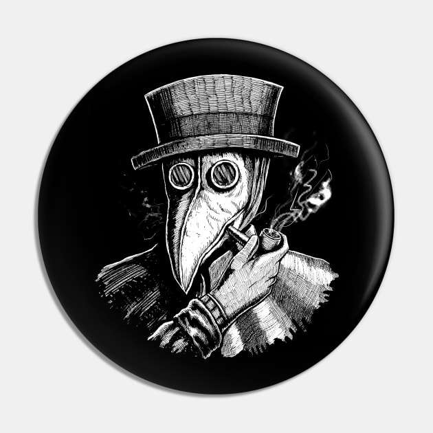 Vintage chill plague doctor smoking pipe Pin by grimsoulart