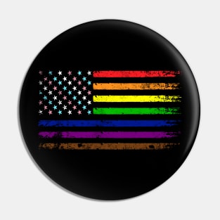 LGBT Rainbow American Flag | LGBTQ 4th of July | Inclusive Gay Pride Flag Pin