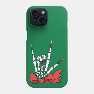 Skeleton Hand Signing Love for Christmas Phone Case