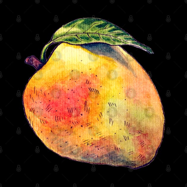 Watercolor Mango by AquarellChill