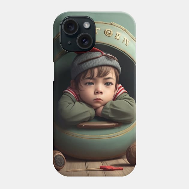 bored little boy sitting . Phone Case by MeriemBz