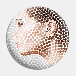 Profile Face Pointillism Dot Artwork Pin