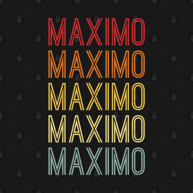 Maximo Name Vintage Retro Pattern by CoolDesignsDz