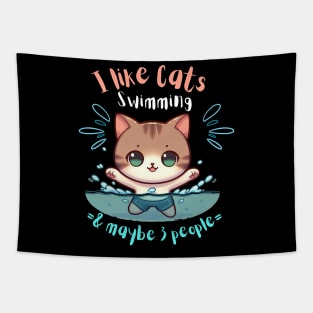 Cats and swimming Tapestry