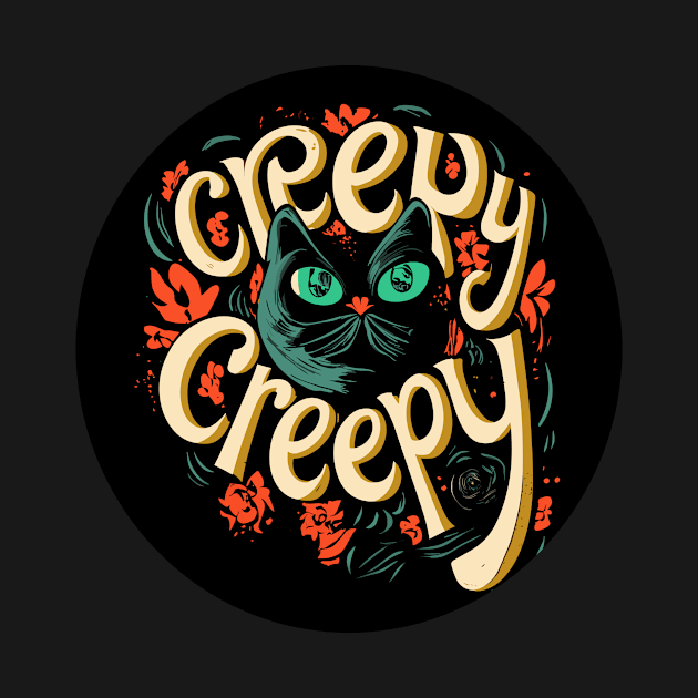 creepy black cat by Kingrocker Clothing