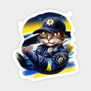 Ukrainian Cat Policeman Magnet