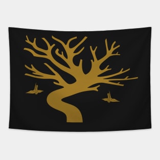 Senbazuru Tree by The Ethyr & Medialia Gallery (Gold) Tapestry