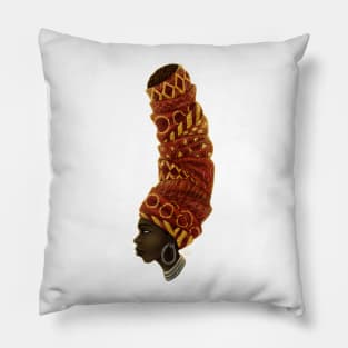 Wrap Queen Portrait| Black Woman Art Pillow