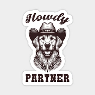 Cowboy Golden Retriever Magnet