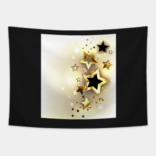 Gold Stars on a Light Background Tapestry