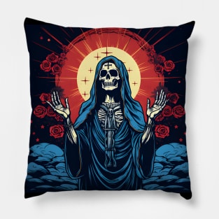 Day Of The Dead - Praying La Calavera Catrina - Santa Muerte Pillow