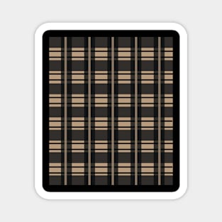 Plaid pattern in black and latte colors Magnet