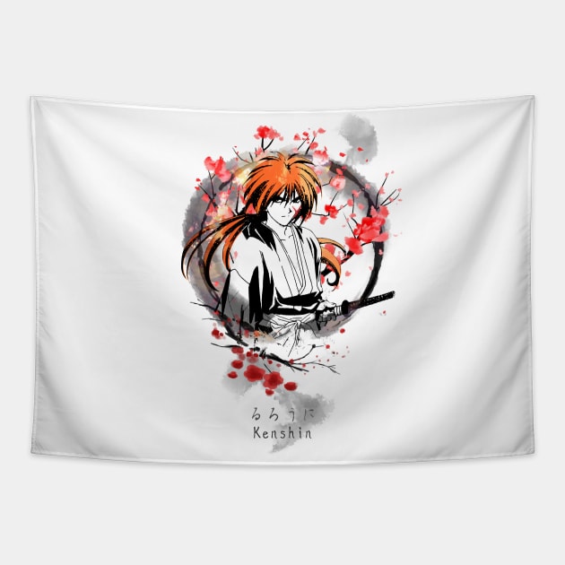 Kenshin Sakura dawn Tapestry by stingi