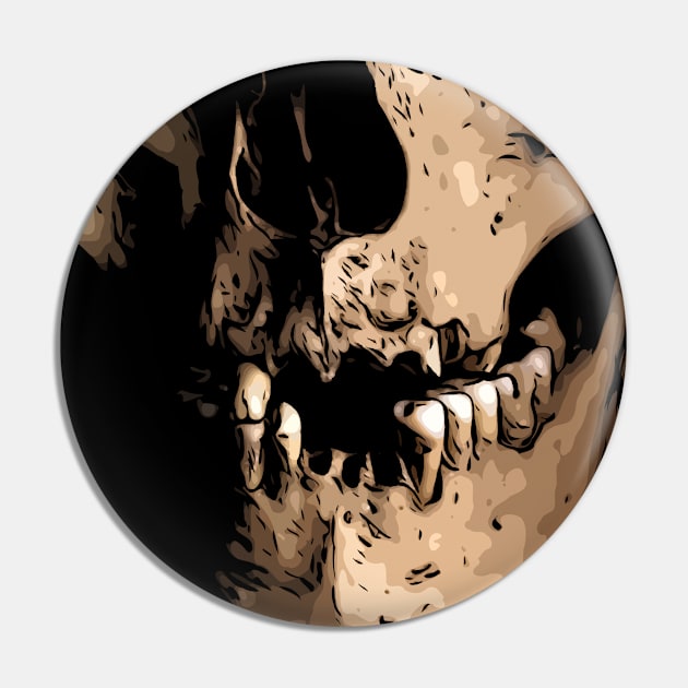 Human Skull Comic Style Pin by Kreisel