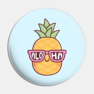 Cute Pineapple With Aloha Sunglasses Pin