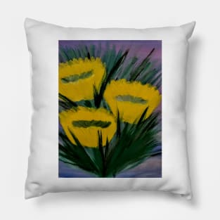 abstract yellow wildflower Pillow