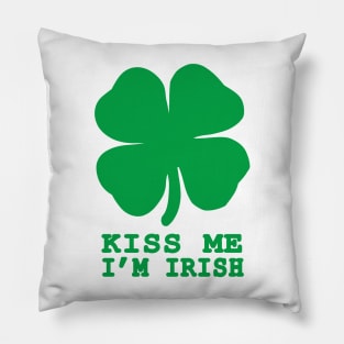Kiss Me I'm Irish Shamrock St Patricks Day Gift Pillow