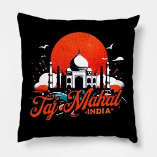 Vibrant Taj Mahal India Design Pillow